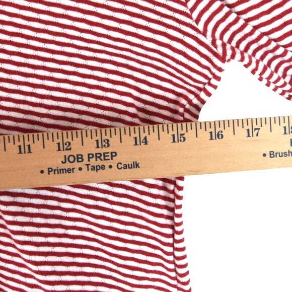 Lucky Brand Striped Lace Trim Henley Long Sleeve Top L - Picture 5 of 7